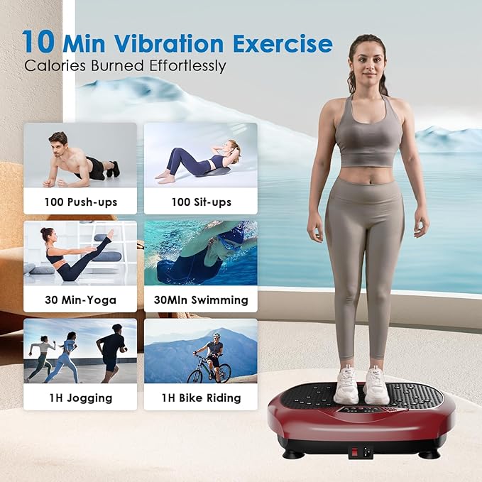 Vibration Plate Exercise Machine - Whole Body Workout Vibration Platform Lymphatic Drainage Machine