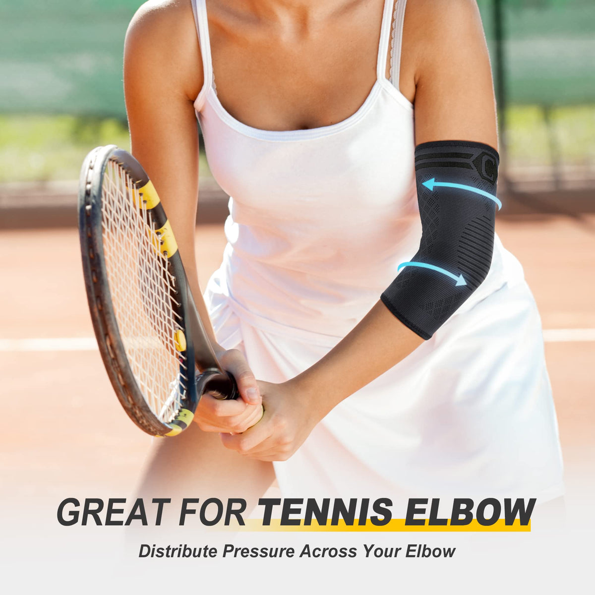 CAMBIVO 2 Pack Elbow Brace Compression Sleeve, Tennis & Golfer's Elbow