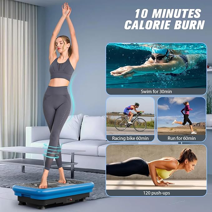 Vibration Exercise Plate ??Full Body Fitness Platform for Home Gym, Lymphatic Drainage & Fat