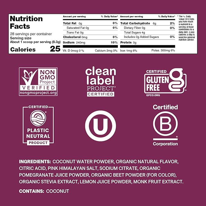 Cure Hydration | Plant-Based Electrolyte Drink Mix | No Added Sugar | FSA-HSA | Dehydration Relief