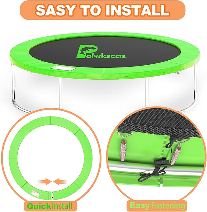 Trampoline Pad 10ft 12ft 14ft 15ft 16ft Trampoline Replacement Safety Pad, Waterproof and