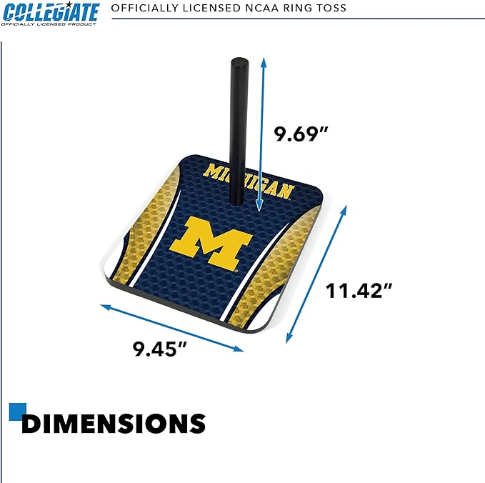 Solid Wood College Quoits Set with Direct Print HD Team Graphics – Tailgate Ring Toss Game – Great