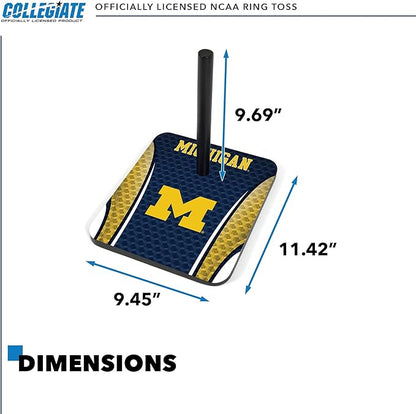 Solid Wood College Quoits Set with Direct Print HD Team Graphics – Tailgate Ring Toss Game – Great