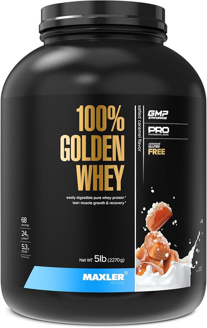 Maxler 100% Golden Whey Protein - 24g of Protein per Serving - Premium Whey Protein Powder for Pre