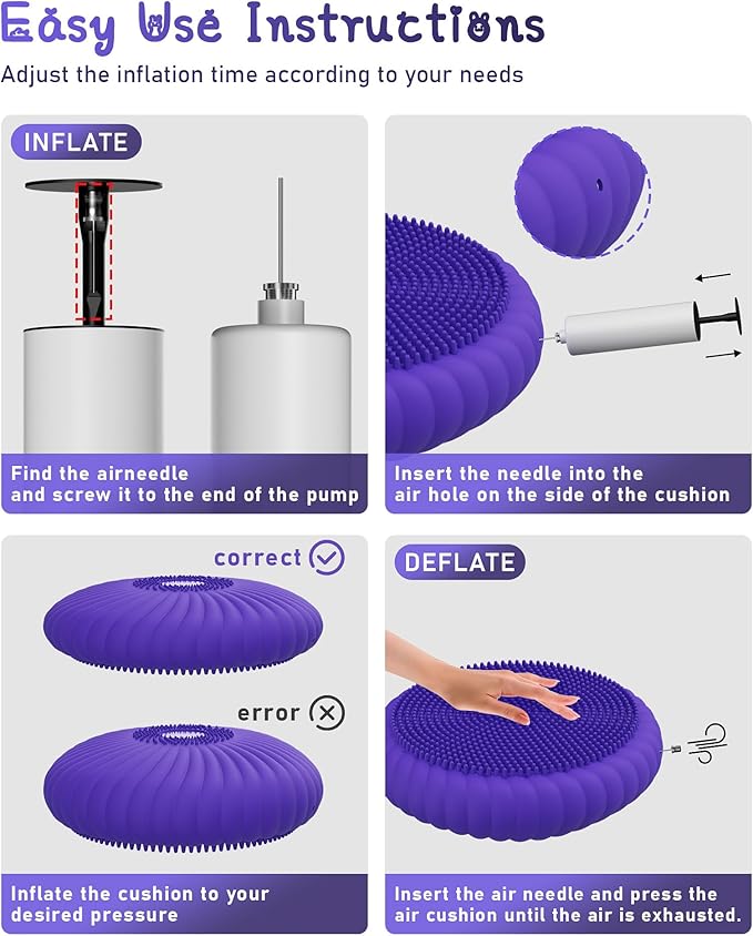 Wobble Cushion with Inflation Pump - Wobble Disk Balance Disc Wiggle Seat for Sensory Kids, Balance