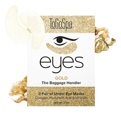 ToGoSpa Golden EYES, Dark Circle Warrior | Premium Clean Anti-Aging Gel Pads with Collagen