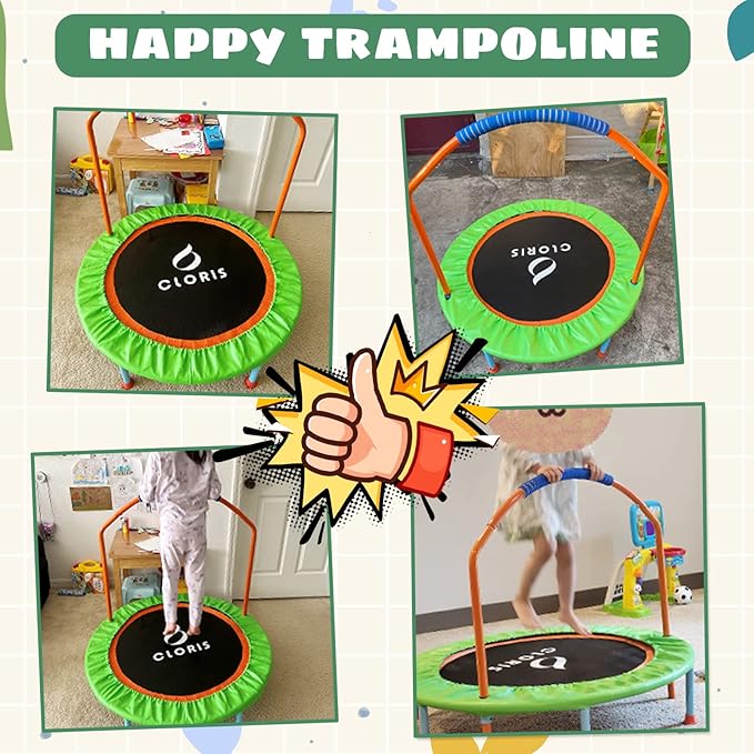 CLORIS 38in/48in Folding Trampoline - Max Load 220lbs / 450lbs Trampoline Rebounder Trampoline for