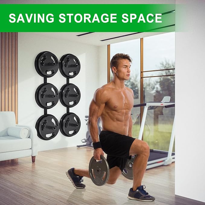 "Kipika Weight Plate Storage Rack - Wall Mounted Weight Plate Holder with Durable Steel