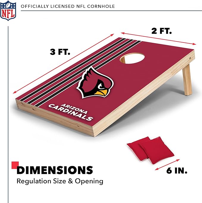 NFL 2' x 3' Solid Wood Cornhole Set with Direct Print HD Team Graphics – Great Gift for Any