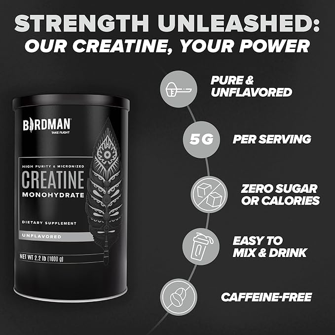 Micronized Creatine Monohydrate Powder, Muscle Recovery, Caffeine Free, Creatine Pre Workout
