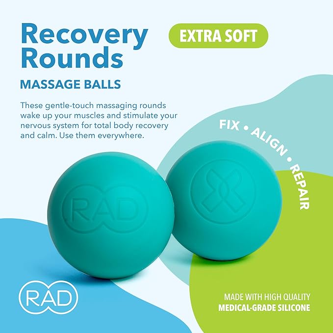 RAD Recovery Rounds - Extra Soft Yoga Deep Tissue Massage Ball Set ??Myofascial Release Balls for