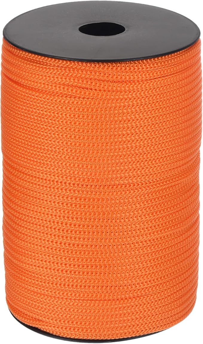 MECCANIXITY 5/32 Inch Polypropylene Rope Braided Ropes, 328ft Camping Rope Hollow Utility Cord for