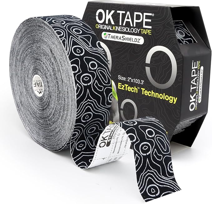 OK TAPE Kinesiology Tape Bulk 103Feet, Pro Adhesive, Water-Resistant k Tape, Elastic Athletic Tape