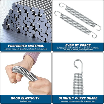 Tudomro Trampoline Springs Replacement - Heavy Duty Stainless Steel Weather Resistant Metal