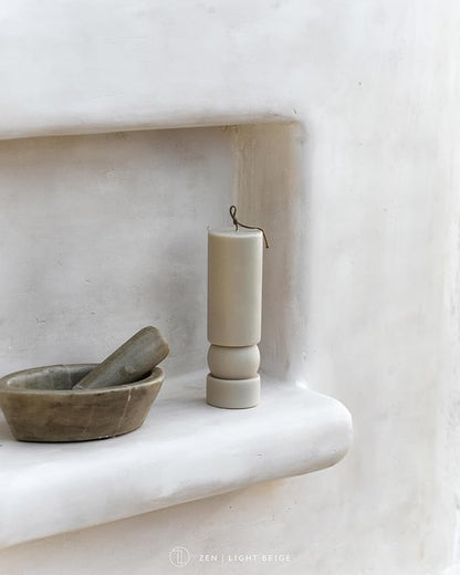 LAWA Zen Candle - Beautiful Handmade Pillar Scented Soy Wax Elegant Aesthetic Candle Housewarming
