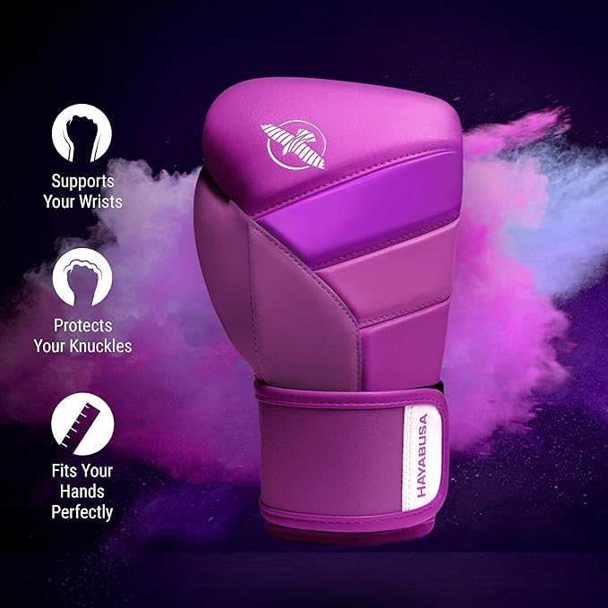 Hayabusa T3 Boxing Gloves for Men and Women Wrist and Knuckle Protection, Dual-X Hook and Loop