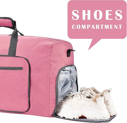 Felipe Varela Duffle Bag with Shoes Compartment and Adjustable Strap,Foldable Travel Duffel Bags