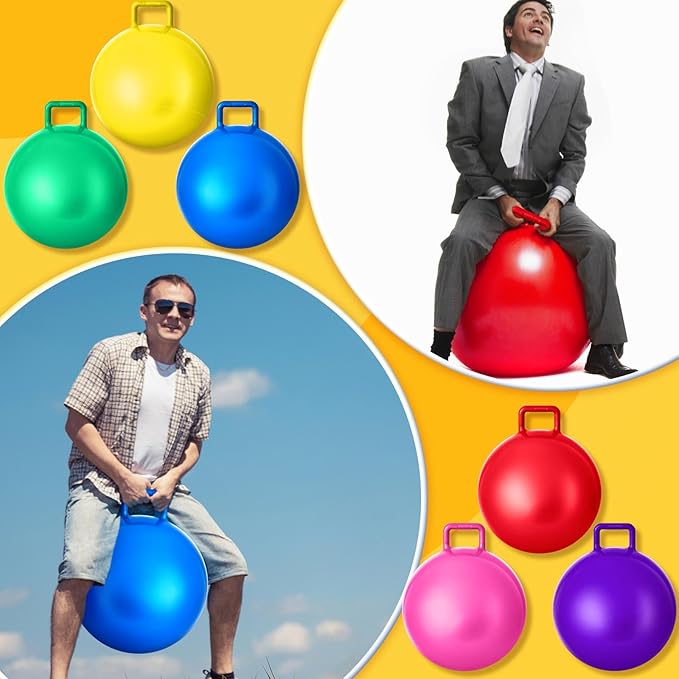 Lewtemi 6 Pcs Hopper Ball Carnival Outdoor Games 22 Inch 29 Inch Jumping Hopping Inflatable