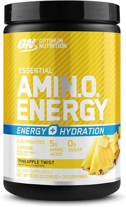 Optimum Nutrition Amino Energy Powder Plus Hydration, with BCAA, Electrolytes, and Caffeine