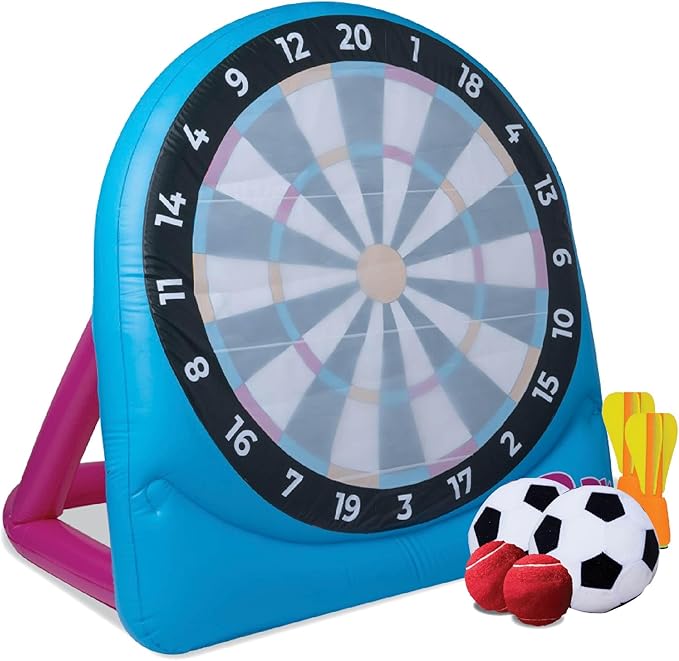 Flybar FunPark Giant Inflatable Dartboard Game for Kids – Outdoor Target Toy with Velcro Darts &