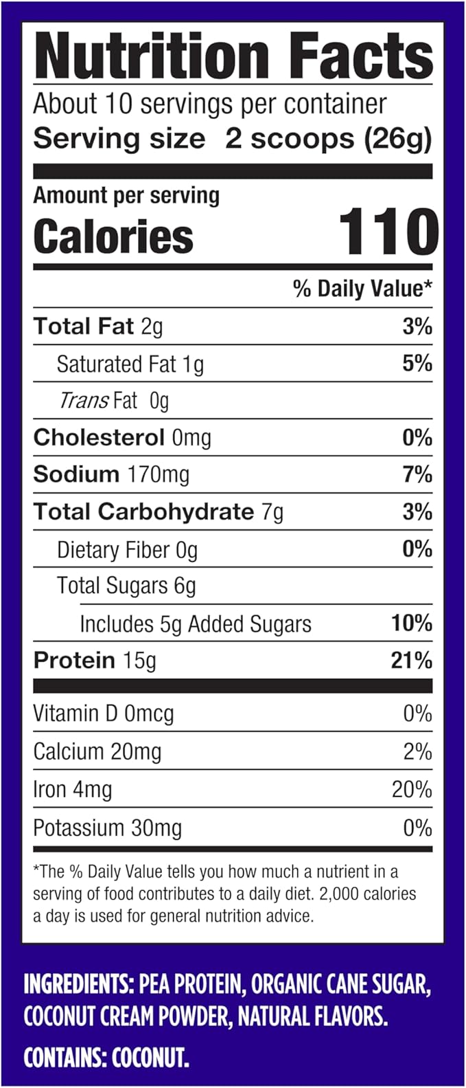 Vega Protein Made Simple Protein Powder, Vanilla - Stevia Free, Vegan, Plant Based, Healthy, Gluten