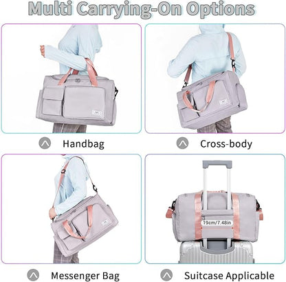 FIORETTO Women's Gym Duffle Bag with Shoes Compartment, 37L Capacity, Ideal for Travel, Gym