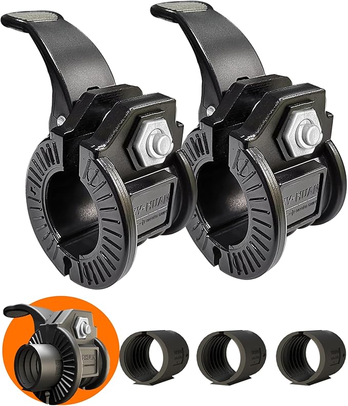 Barbell Clips 1 Inch Quick Release Weight Clamps 0.9-1.18inch Multi-Size Adjustable Olympic Clamps