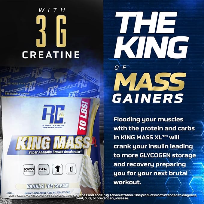 Ronnie Coleman Signature Series King Mass XL Mass Gainer Protein Powder ??Dark Chocolate Weight