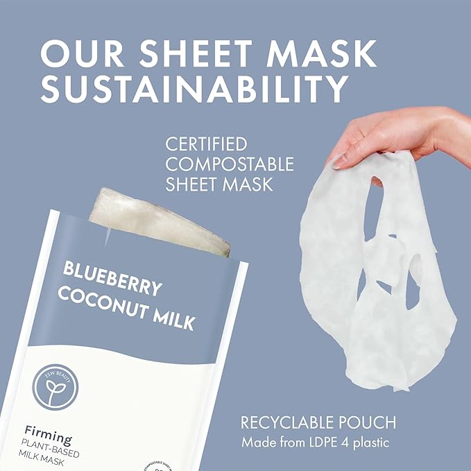 ESW Beauty Blueberry Coconut Milk - Firming Plant-Based Milk Face Mask - Rejuvenating with