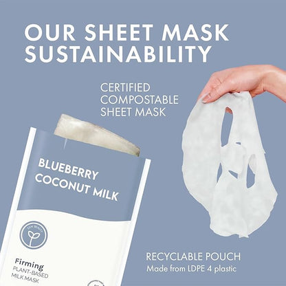 ESW Beauty Blueberry Coconut Milk - Firming Plant-Based Milk Face Mask - Rejuvenating with