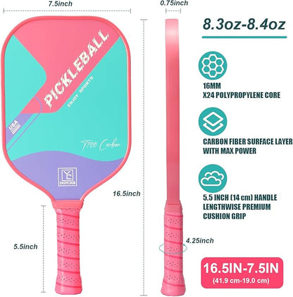 YC DGYCASI 16mm Pickleball Paddles Professional, USAPA Approved, T700 Carbon Fiber Pickleball