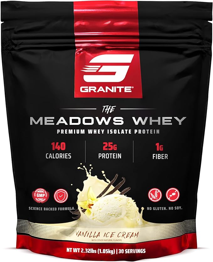 Granite Supplements The Meadows Whey Protein Isolate Protein Powder for Lean Muscle with 150