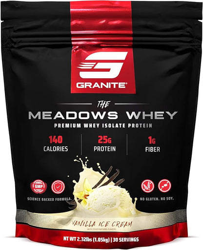 Granite Supplements The Meadows Whey Protein Isolate Protein Powder for Lean Muscle with 150