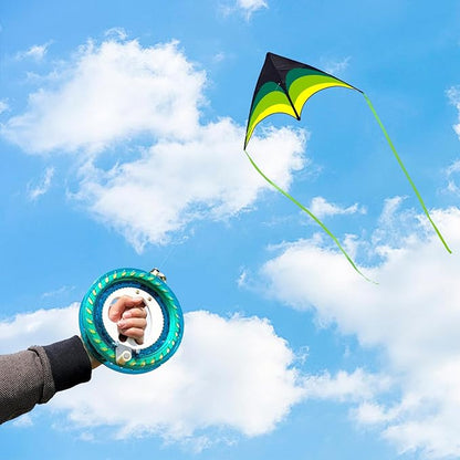 Mint's Colorful Life 60'' Delta Kite With 7.1in Reel Winder, Easy Flying & String Spool for Kids &