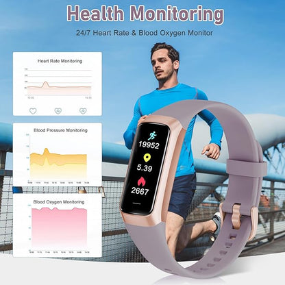 Fitness Tracker with 24/7 Heart Rate,Blood Oxygen Blood Pressure Sleep Monitor, Activity Trackers 5