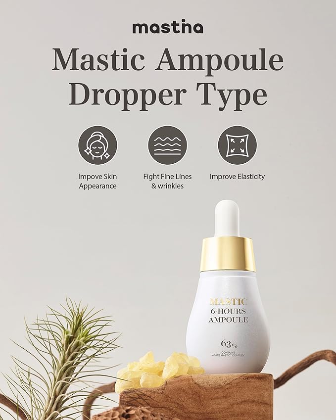 MASTINA Mastic Ampoule Serum Spoid Type Set(Dropper Type, 0.5fl oz, pack of 3), Fermented Mastic