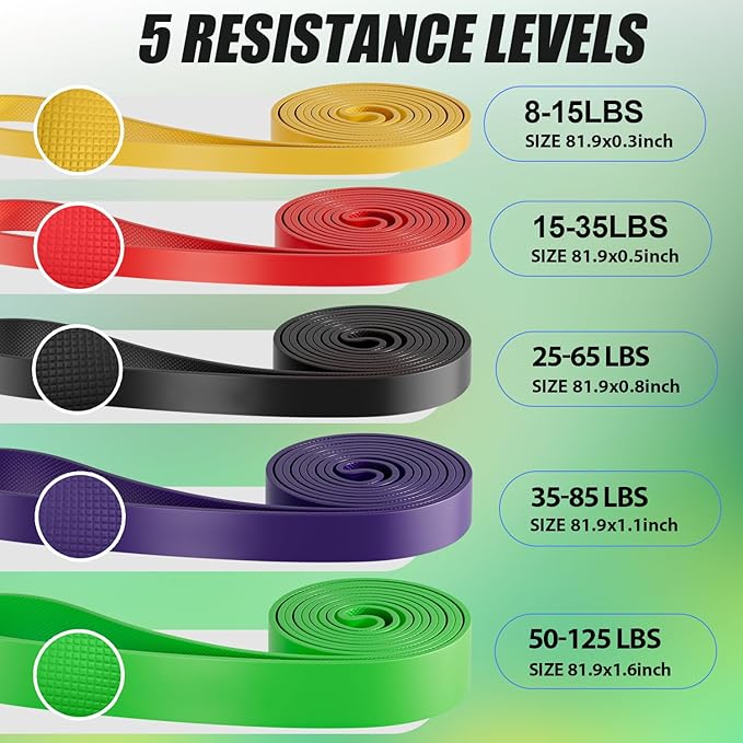 WHATAFIT Resistance Bands, Pull Up Assistance Bands, Exercise Bands, Workout Bands Set for Men and