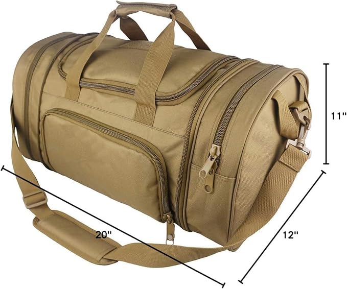 Tactical Travel Duffle Bag with Shoes Compartment Weekender Bags Carry On Overnight Bag For Men and