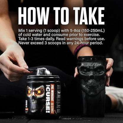 JNX SPORTS The Curse! Pre Workout Powder for Men & Women, Caffeine, Beta-Alanine, Creatine