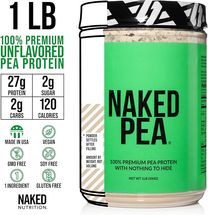 Naked Pea - Pea Protein Isolate - Plant Based, Vegetarian & Vegan Protein. Easy to Digest, Non-GMO