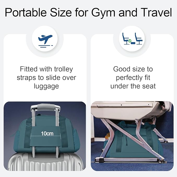 Small Gym Bag 14 inch for Women & Men Mini Gym Duffel Bag with Wet Compartment Waterproof Travel