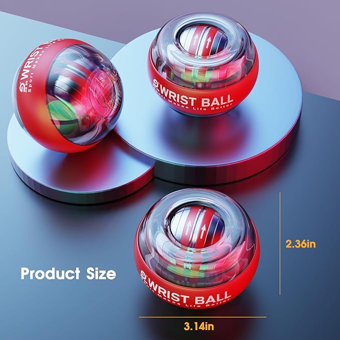Wrist Trainer Ball Auto-Start Gyroscopic Forearm Exerciser Gyro Ball for Strengthen Arms, Fingers