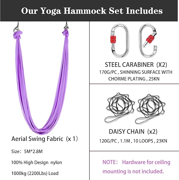 5.5 Yards Aerial Silk Swing Outdoor Hammock Aerial Yoga Swing For Adults,Aerial Yoga Hammocks for
