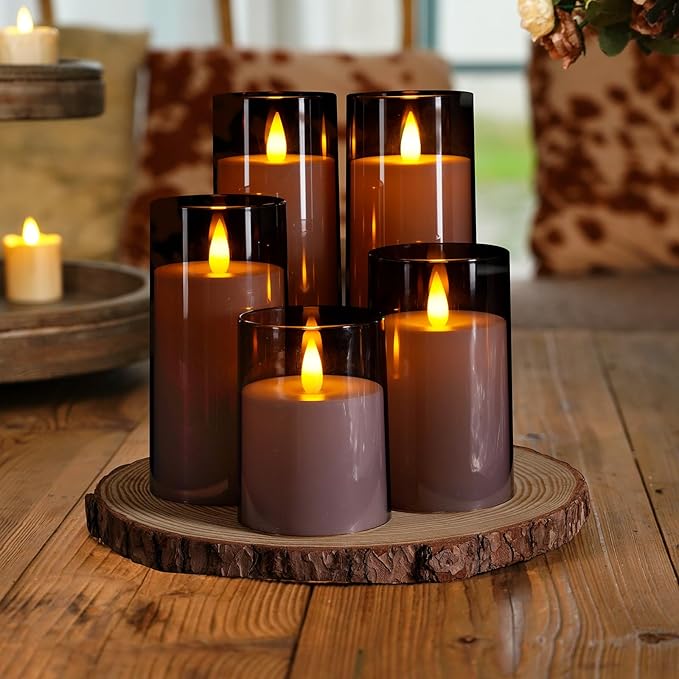 Homemory Realistic Flickering Flameless Candles, Battery Operated Candles, LED Fake Electric Candle