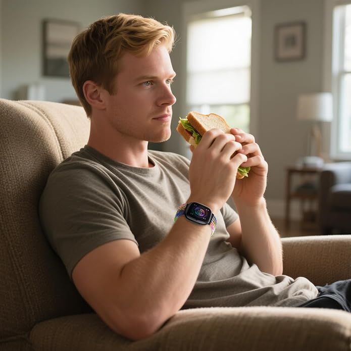 Braided Stretchy Band for Fitbit Versa 4/Versa 3/Sense 2/Sense Watch Band Women Men,Parachute-style