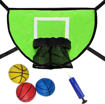 Trampoline Basketball Hoop with Pump and Mini Ball, Waterproof, Sunscreen Soft Materials, Easy to