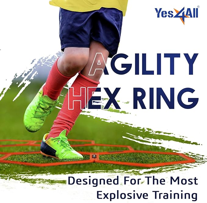 Yes4All Hex Agility Rings/Speed Rings with Carrying Bag – Hexagon Rings, Agility Hurdles for