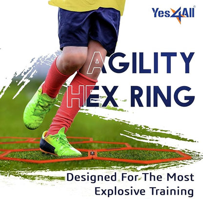 Yes4All Hex Agility Rings/Speed Rings with Carrying Bag – Hexagon Rings, Agility Hurdles for