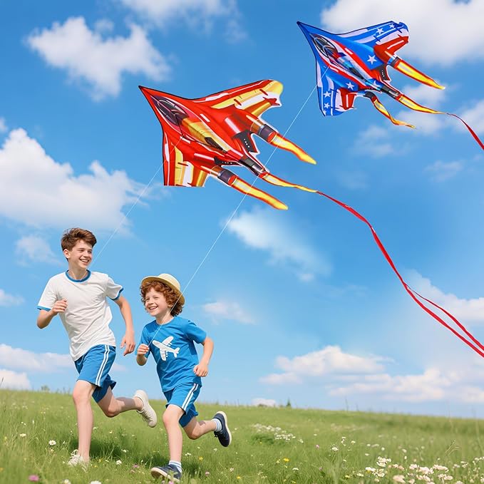 Fighter Jet Kites for Kids & Adults - Durable Airplane Kites for Boys Ages 8-12 & 4-8 with Kite
