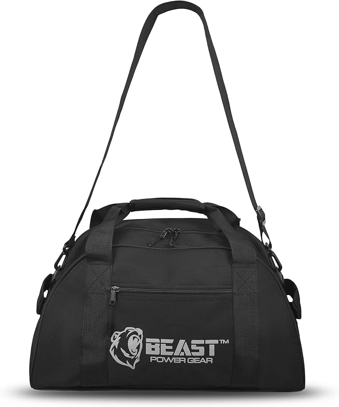 Unisex Duffel Bag Black, Extra Roomy Waterproof Small Gym Bag For Women with Shoe Compartment